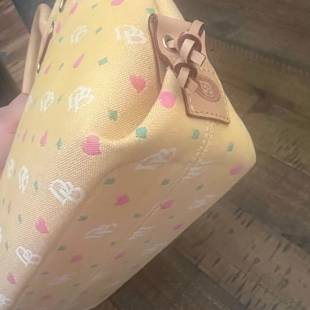 Dooney & Bourke Yellow Bag with Pink and Green Accents - Picture 3 of 8